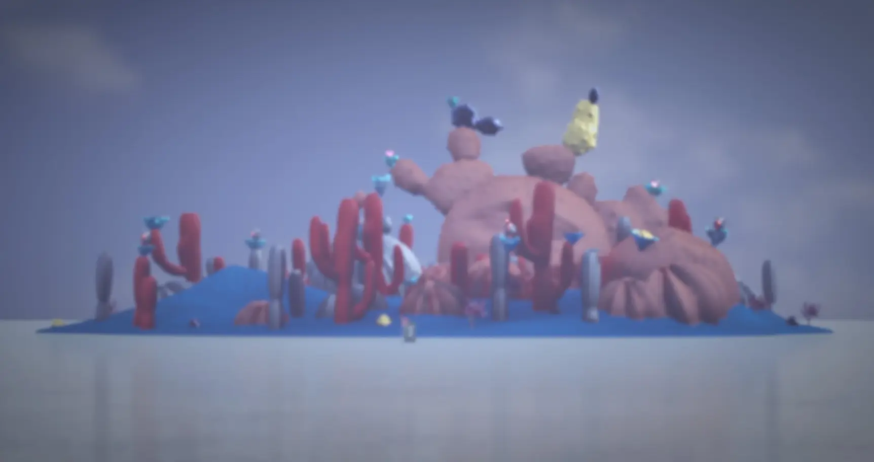 熱砂の海に絡む線の全景